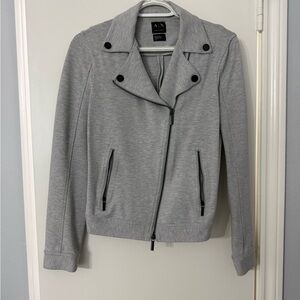 Armani Exchange Light Gray Bomber Jacket